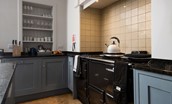 Papple Steading - Papple Farmhouse - kitchen features a five-oven electric Aga with two hotplates and warming plate