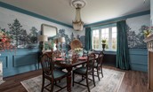 Gardener's Cottage, Twizell Estate - the elegant mahogany dining table seats six guests